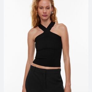 Aritzia Babaton Sculpt Knit Criss Cross Cropped Tank